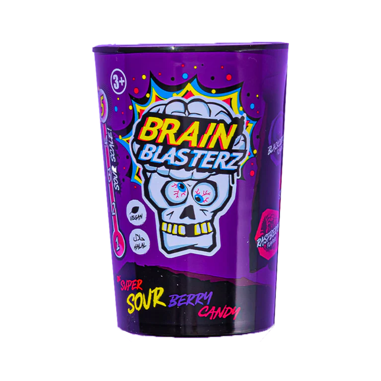 Brain Blasterz Sour Dark Fruits - Bogyós gyümölcsös extra savanyú cukorkák 48g