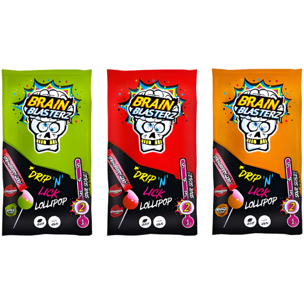 Brain Blasterz Drip N Lick Lolly Csurgasd és nyald nyalóka 18g